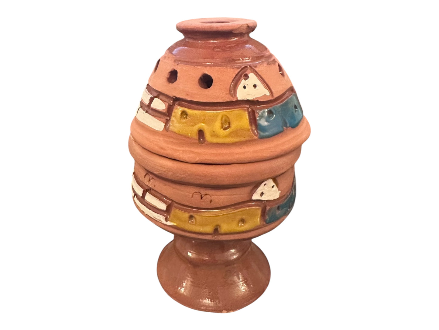 Juego de café turco de arcilla hecho a mano: incluye cafetera, 2 tazas, quemador de incienso y muestras de regalo.