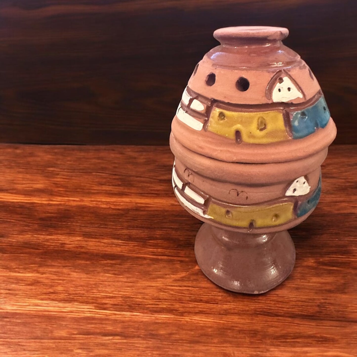 Juego de café turco de arcilla hecho a mano: incluye cafetera, 2 tazas, quemador de incienso y muestras de regalo.