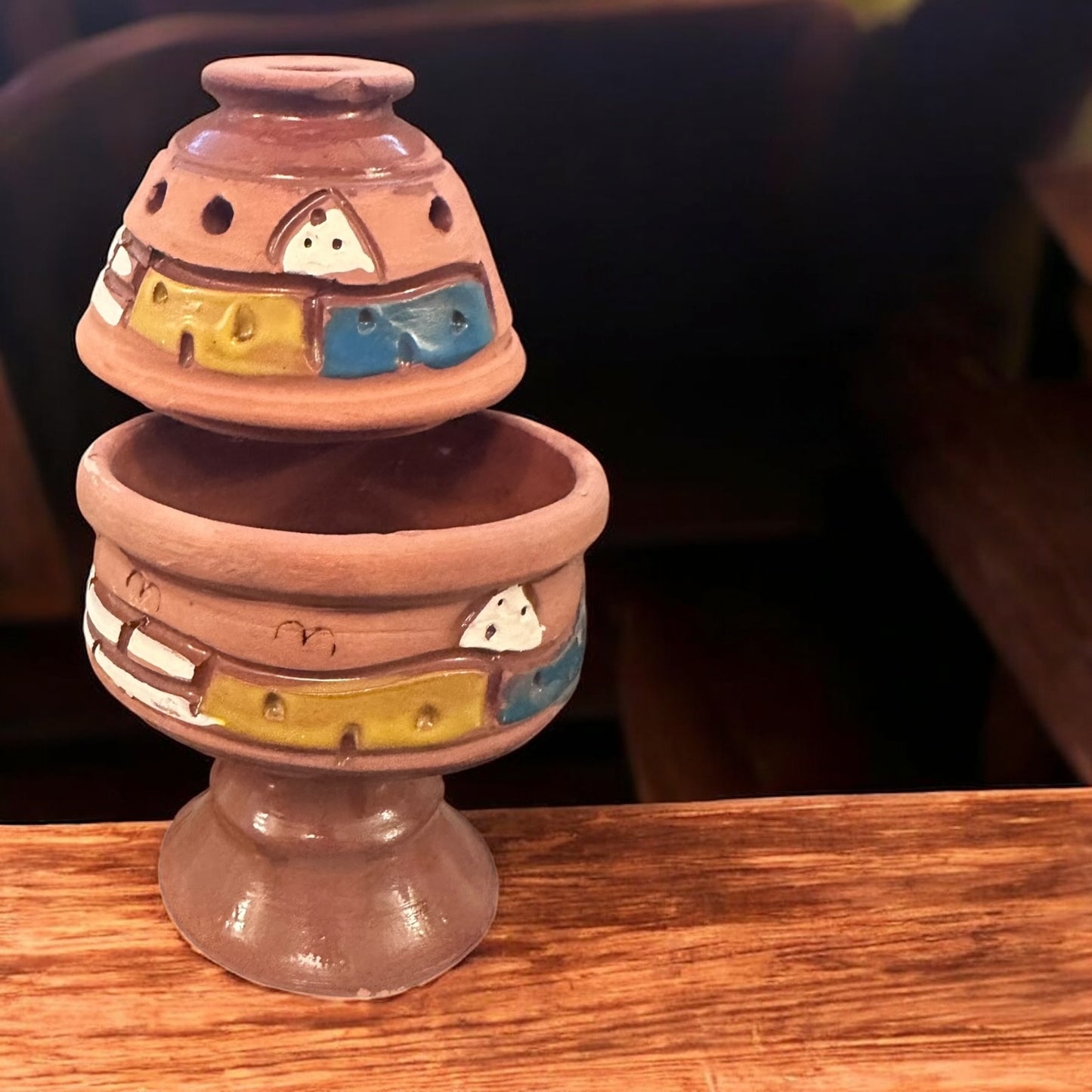 Juego de café turco de arcilla hecho a mano: incluye cafetera, 2 tazas, quemador de incienso y muestras de regalo.