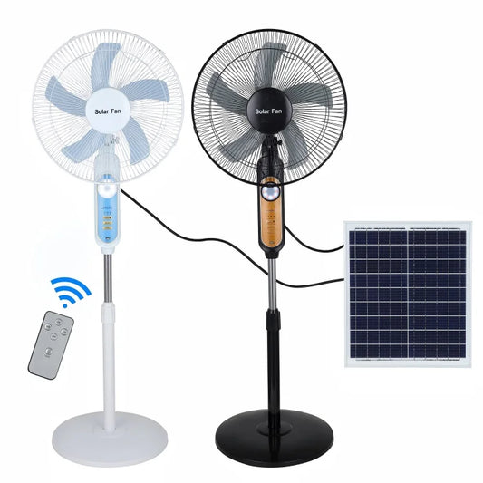 مروحة أرضية بالطاقة الشمسية للطوارئ - 16 بوصة