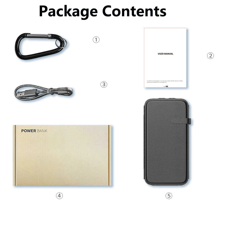 Foldable Solar Power Bank with 4 Solar Panels & Wireless Fast Charging