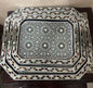 Handcrafted Polygonal Wooden Mother-of-Pearl Inlay Tray Set – 3 Sizes
