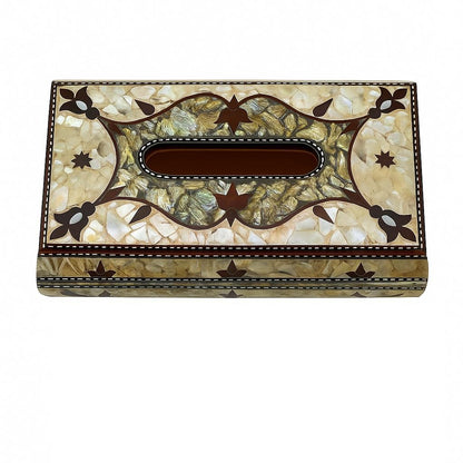 Luxury Handcrafted Wooden Mother-of-Pearl Tissue Box