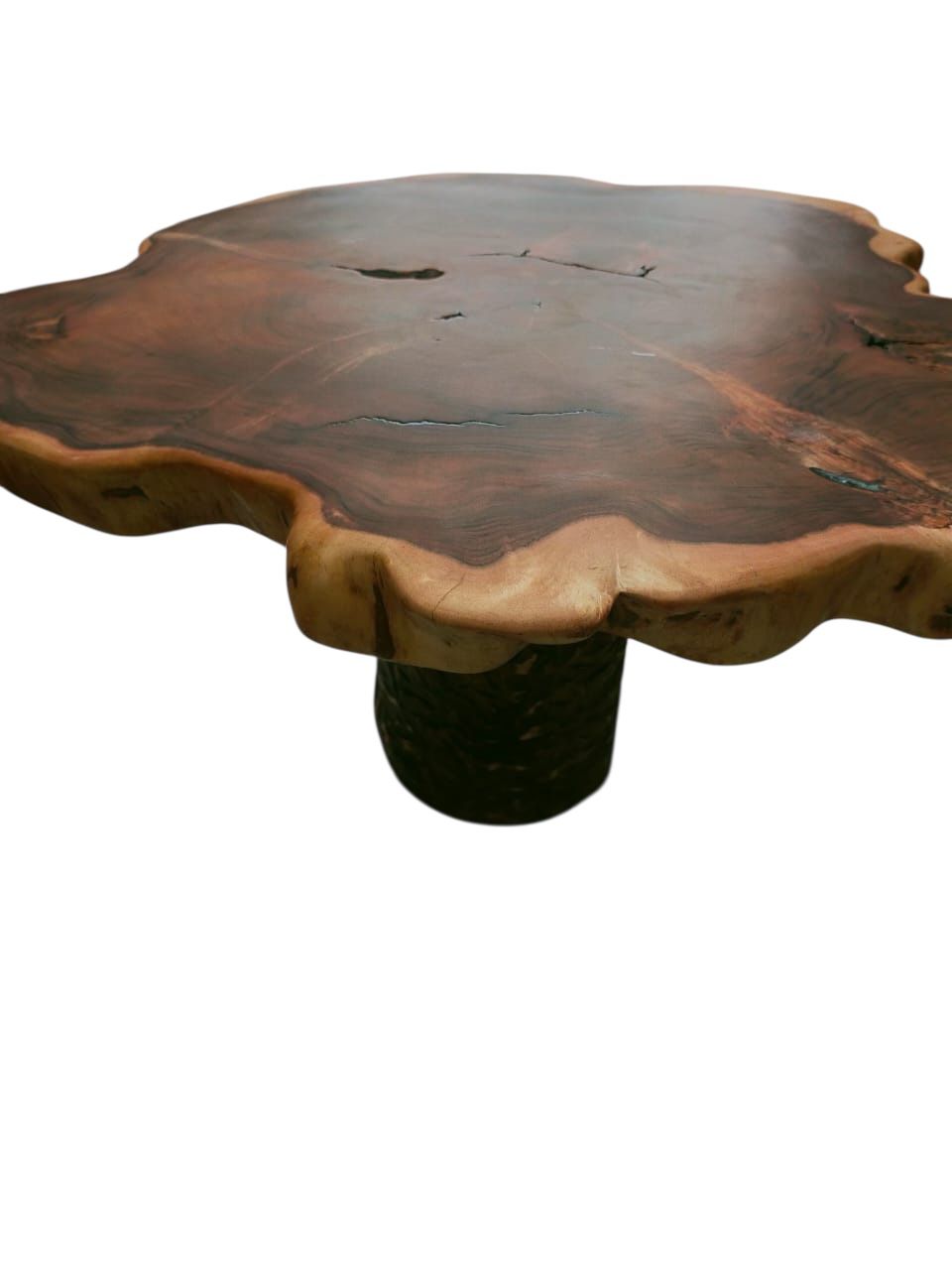 Mesa grande de madera de acacia de 80 cm | Elegancia natural con alma
