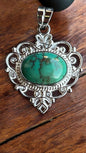 The Pharaoh’s Sky” – Egyptian Turquoise Pendant with Silver Chain
