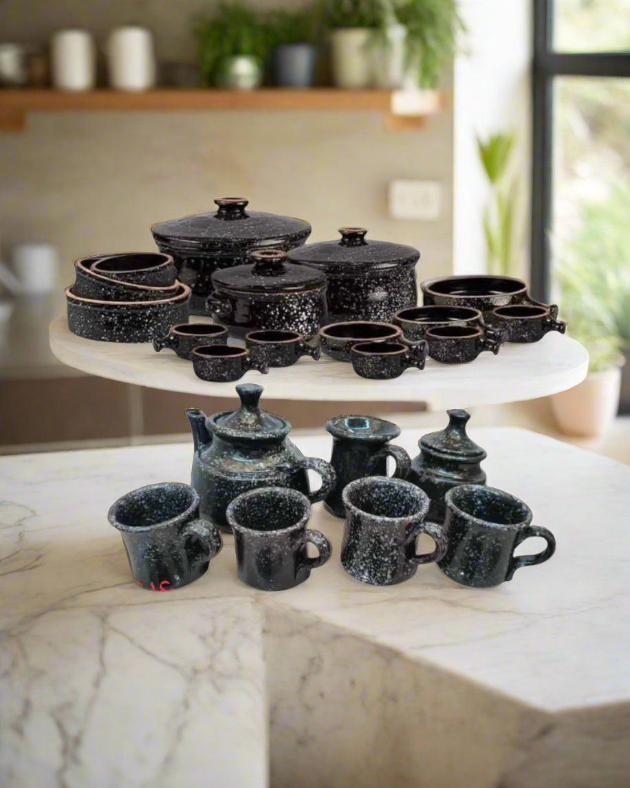 Nome del prodotto: Nile Grand Feast — Set completo da cucina in granito e argilla + regalo per il tè 