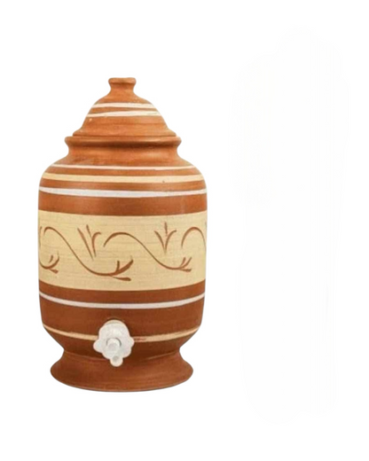 Set Oasis Celebration — Distributore d'acqua in argilla da 3 litri + 2 brocche dipinte a mano