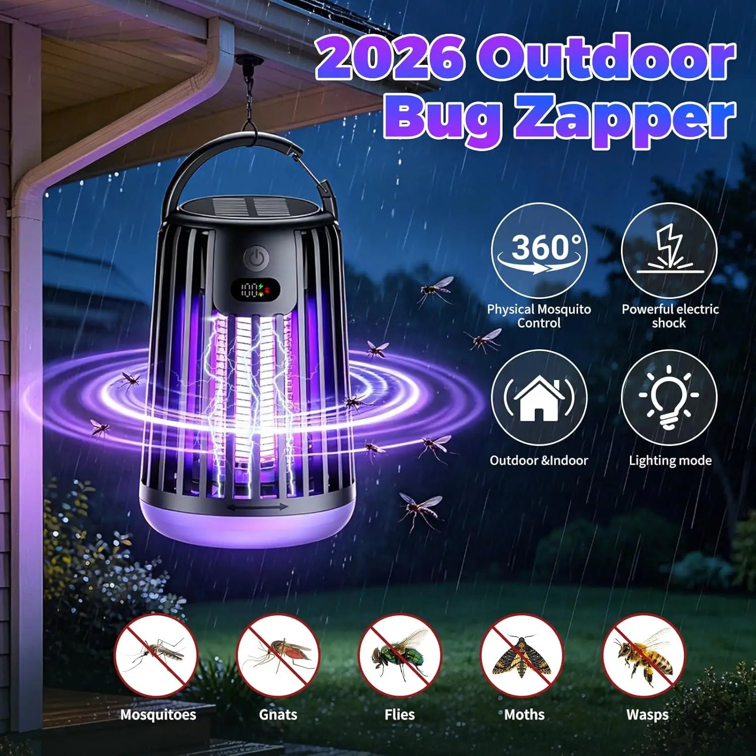 Solar Camping Bug Zapper Lantern