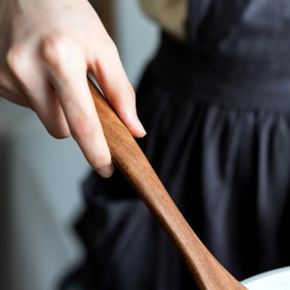 Juego de utensilios de cocina de madera, espátula para el hogar, cuchara, tenedor, cuchara para mezclar, juego de cocina para hornear con cubo de almacenamiento