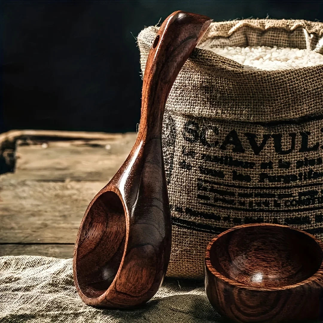 Cuchara de sopa de madera, suministros de cocina, barra de madera para miel, beber café, reutilizable, mango marrón para comer, mezclar, revolver y cocinar.