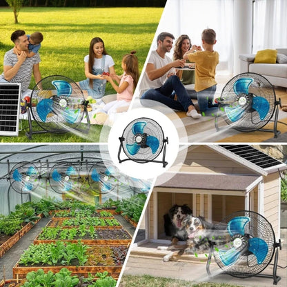 Solar Emergency Standing Fan – 16"