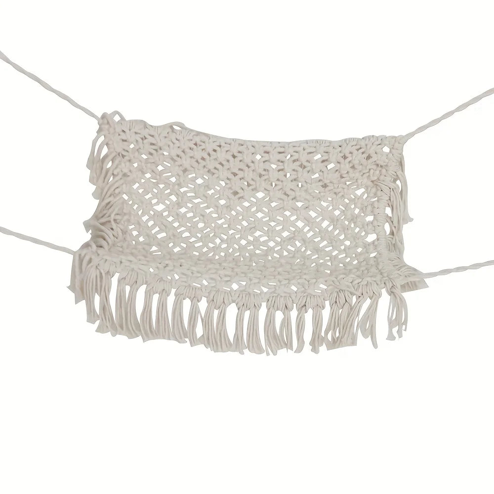 Hamaca tejida a mano Hamaca tejida blanca hecha a mano Perfecta para accesorios de fotografía de recién nacidos Captura recuerdos preciosos Accesorios