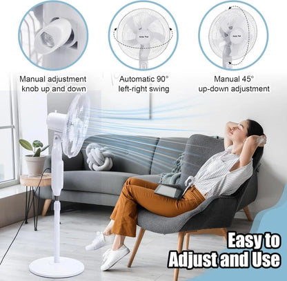 Solar Emergency Standing Fan – 16"
