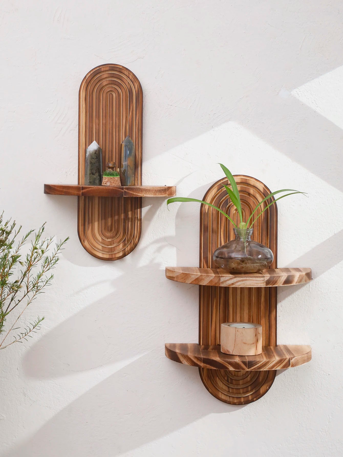 Rustic Wooden Wall Shelves