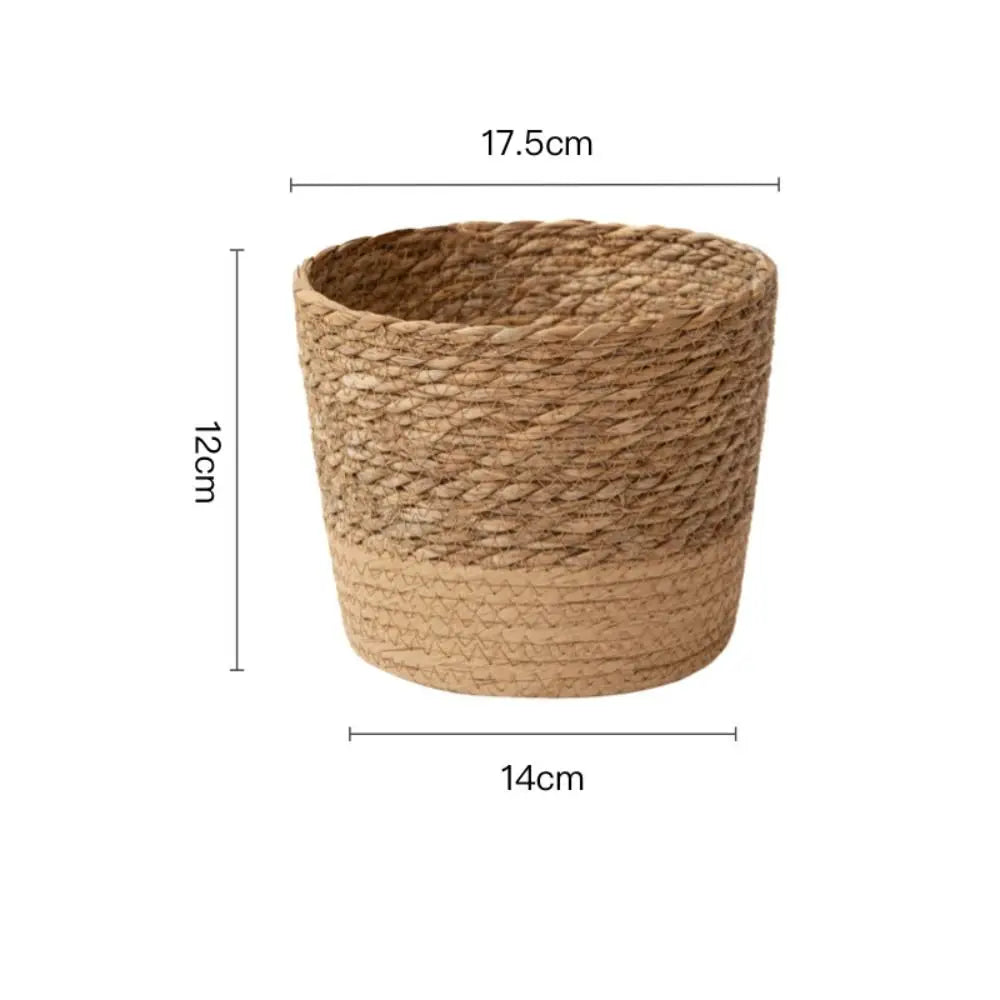Vaso da fiori in rattan intrecciato alla moda, fioriere creative con gambe rimovibili, resistente supporto per piante intrecciato a mano