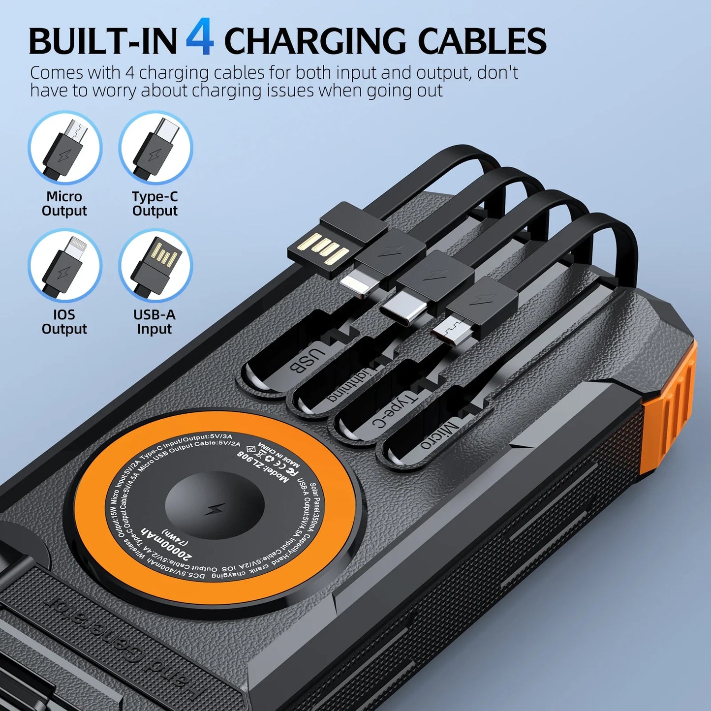 Solar Power Bank with Hand Crank