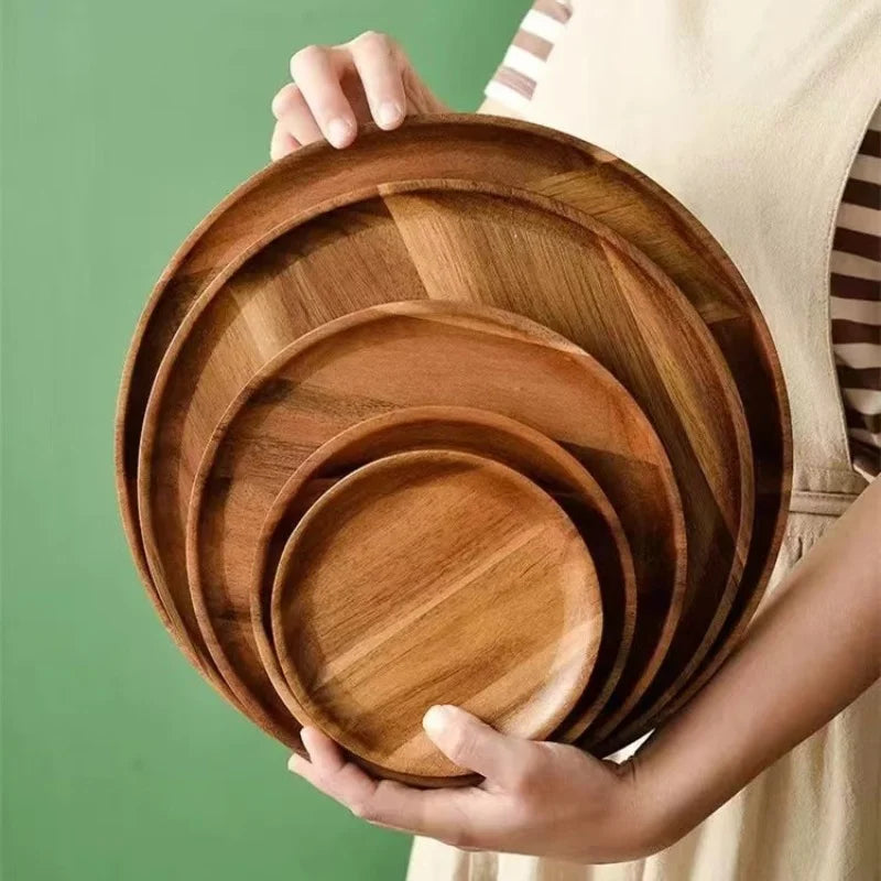 Wooden serving tray lifestyle