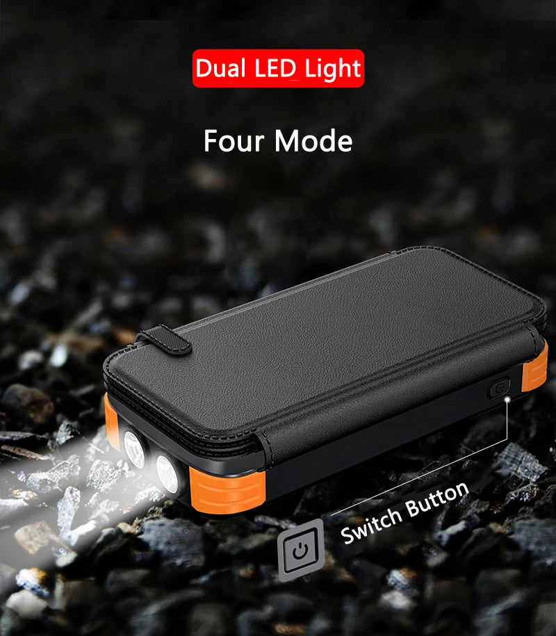 Foldable Solar Power Bank with 4 Solar Panels & Wireless Fast Charging