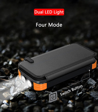 Foldable Solar Power Bank with 4 Solar Panels & Wireless Fast Charging