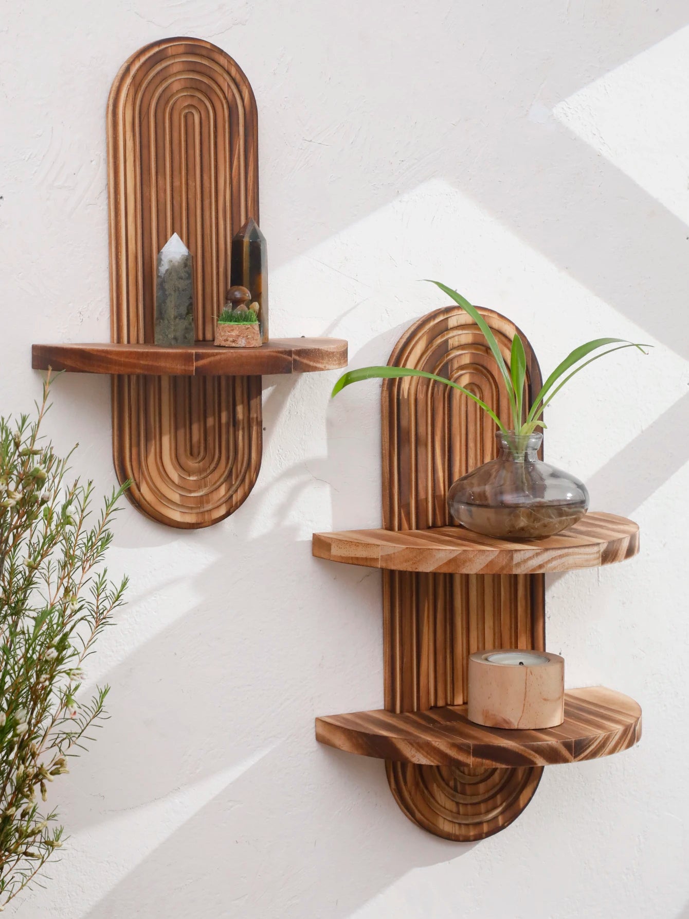 Rustic Wooden Wall Shelves