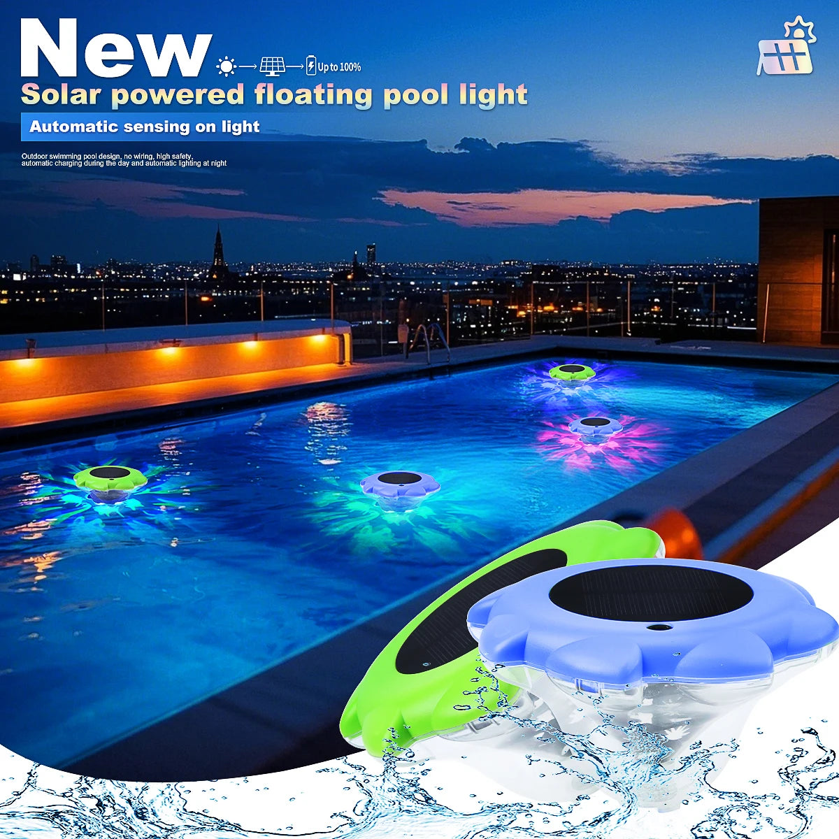 Nilora AquaGlow Solar Pool Light