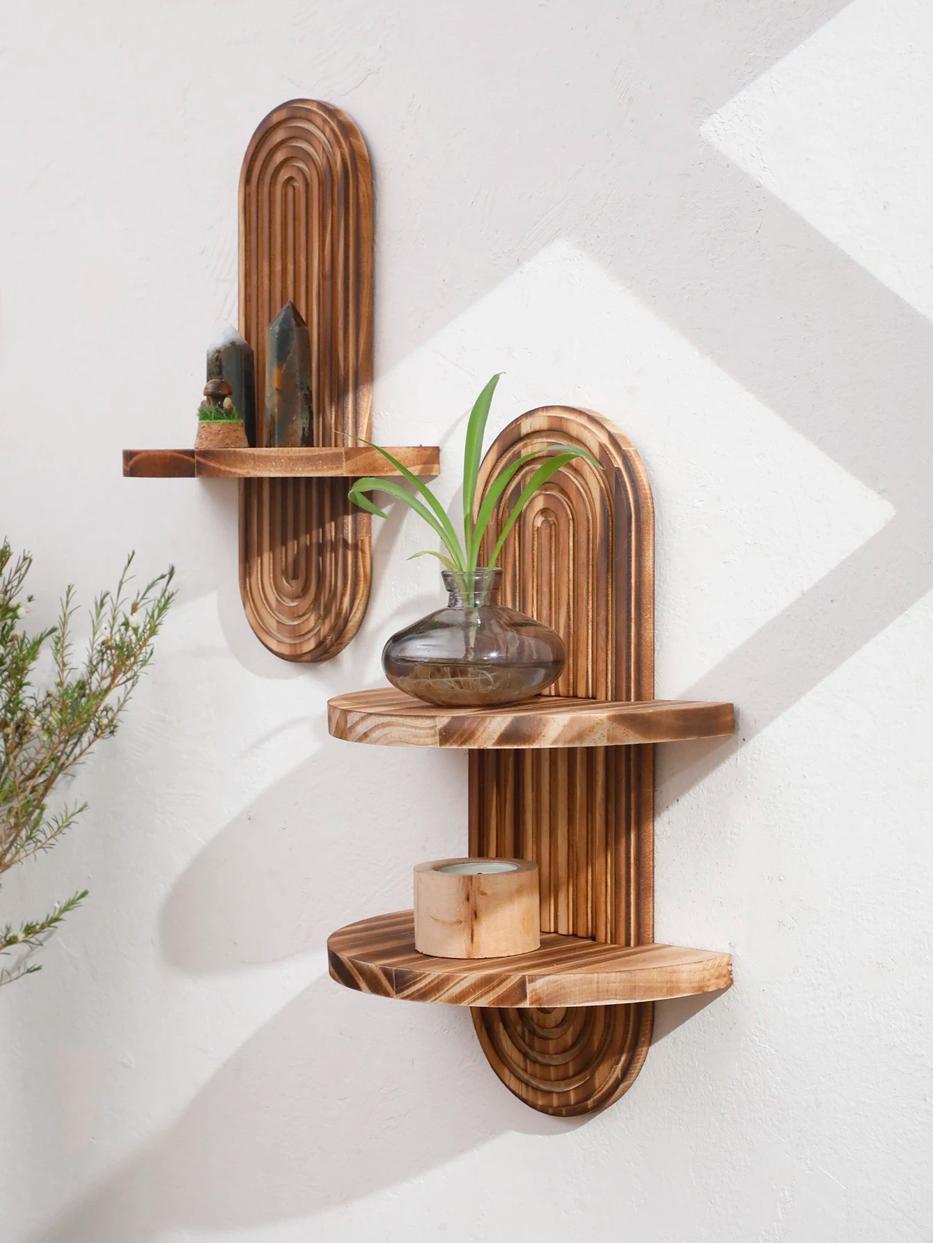 Rustic Wooden Wall Shelves