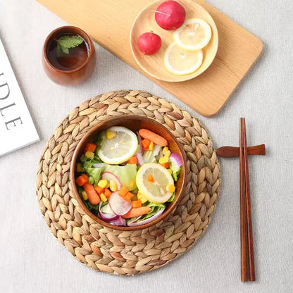 Cuencos de madera japoneses de azufaifo para niños, bebés y adultos, cuencos pequeños para sopa, cuencos de ensalada de madera maciza, vajilla retro para el hogar.