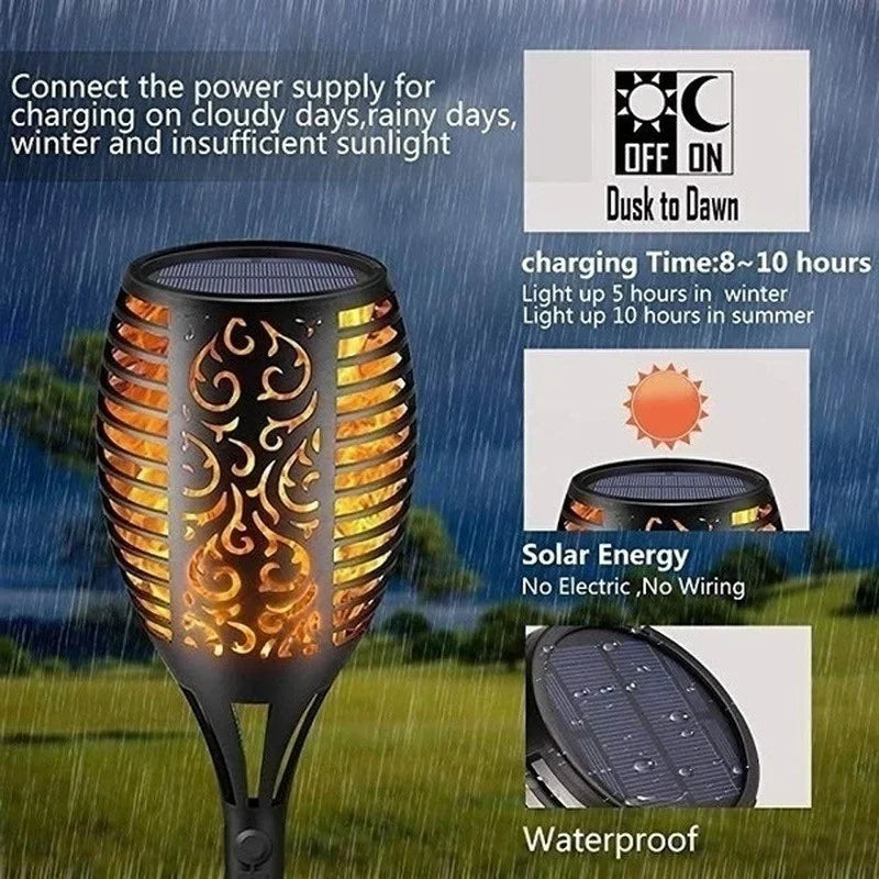 Nilora Solar Flame Torch Lights - detail view