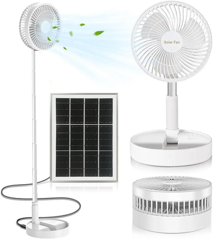 Portable Solar Folding Fan – 8"