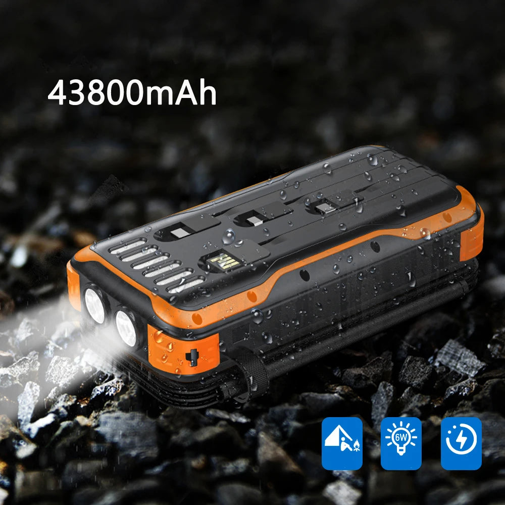 Foldable Solar Power Bank with 4 Solar Panels & Wireless Fast Charging