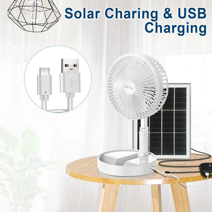 Portable Solar Folding Fan – 8"