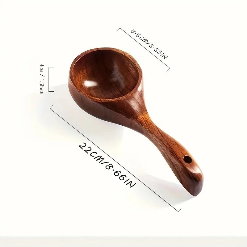 Cuchara de sopa de madera, suministros de cocina, barra de madera para miel, beber café, reutilizable, mango marrón para comer, mezclar, revolver y cocinar.