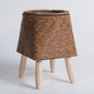 Vaso da fiori in rattan intrecciato alla moda, fioriere creative con gambe rimovibili, resistente supporto per piante intrecciato a mano