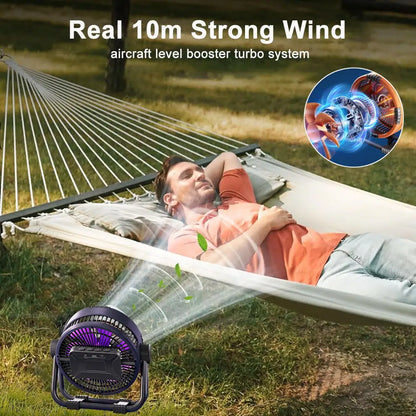 Rechargeable Camping Fan with Light