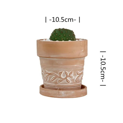 Maceta de cerámica roja, maceta de terracota, macetas de arcilla para cactus y suculentas, macetas de jardín, suministros de jardinería