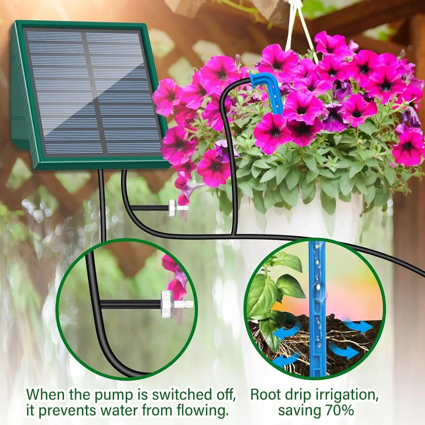 Solar Automatic Drip Irrigation System for Gardens & Balconies