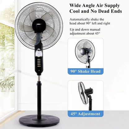Solar Emergency Standing Fan – 16"