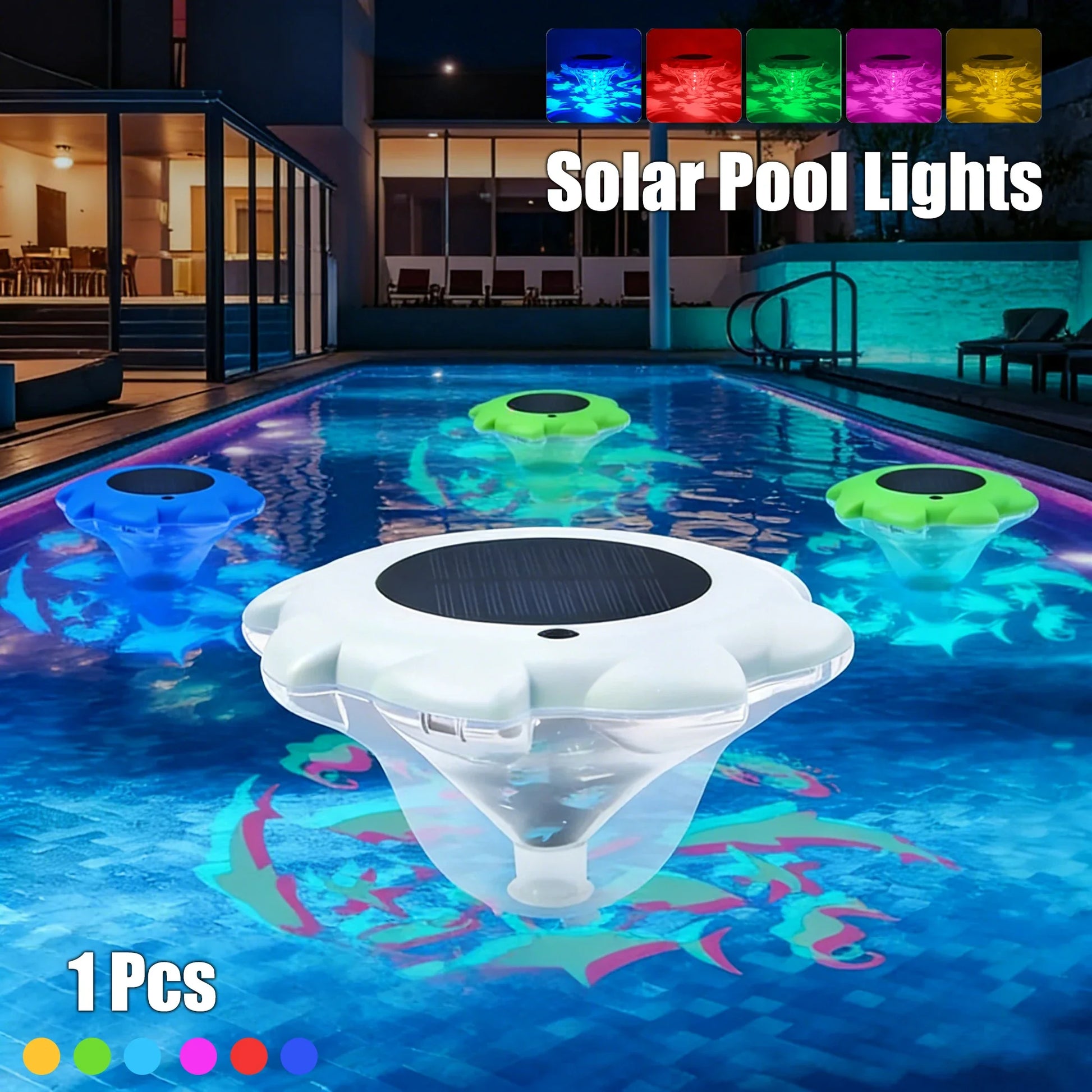 Nilora AquaGlow Solar Pool Light detail view