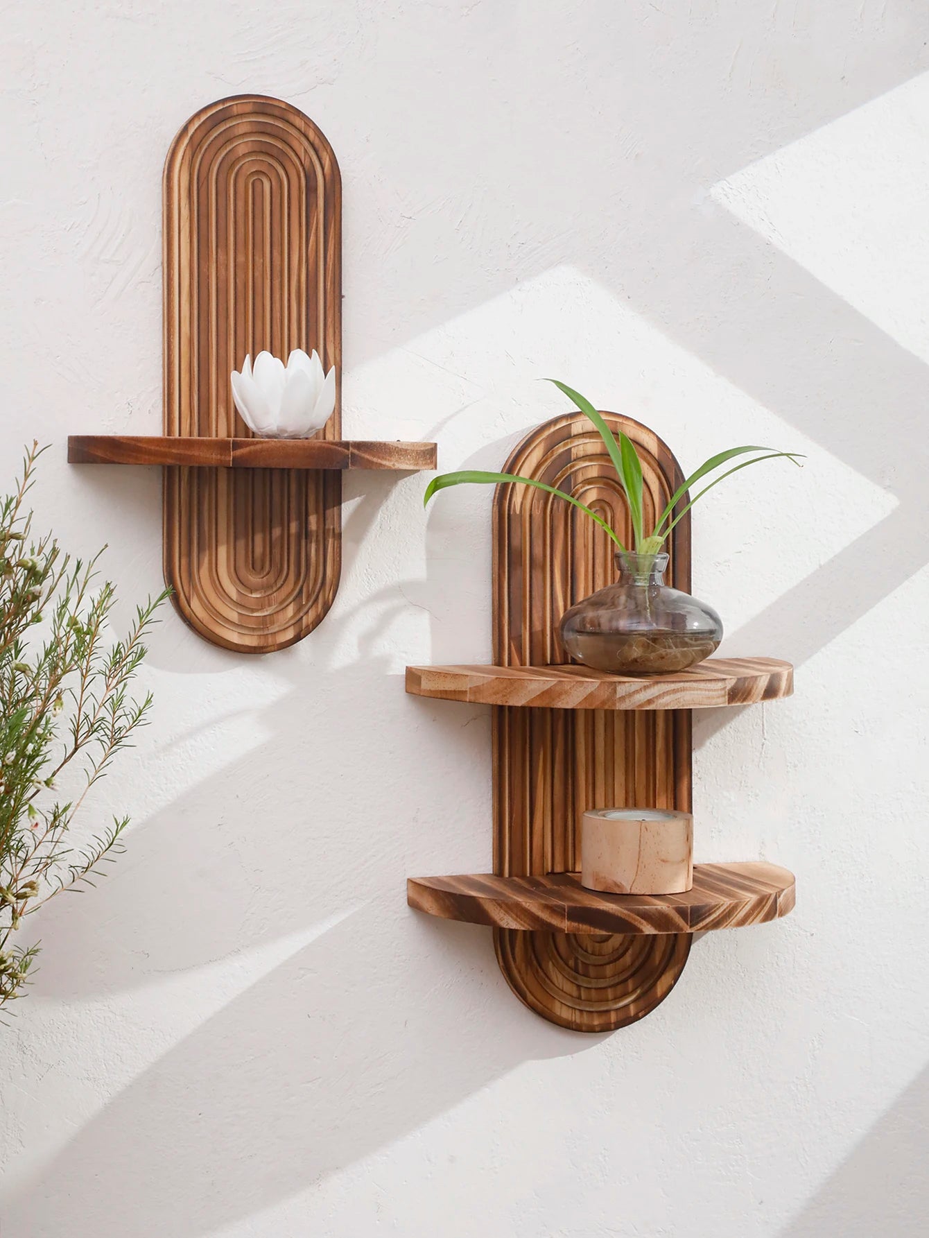 Rustic Wooden Wall Shelves