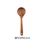 Cuchara de cocina de teca natural, espátula de madera para cocina, juego de utensilios antiadherentes con ganchos para colgar, juego de utensilios de cocina