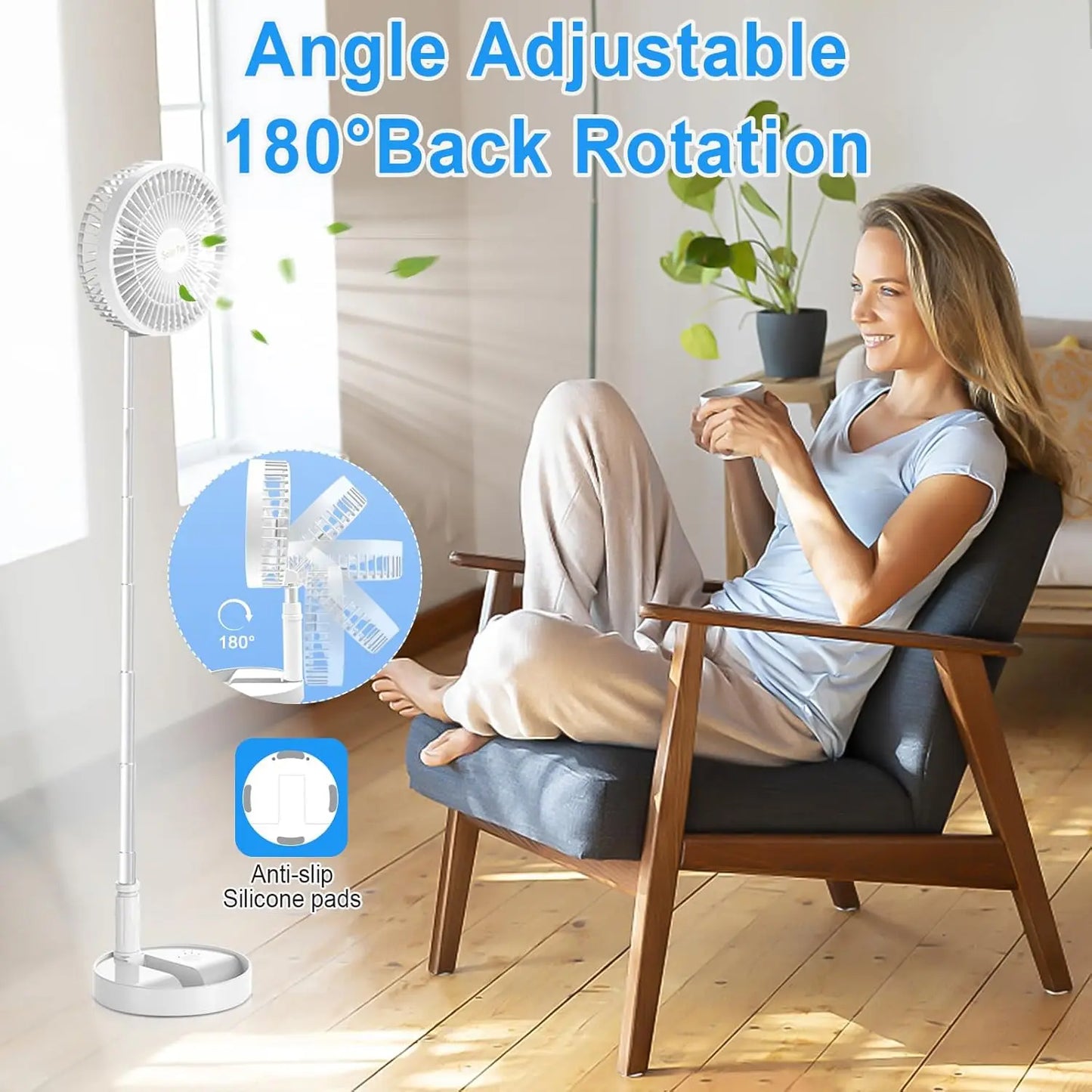 Portable Solar Folding Fan – 8"