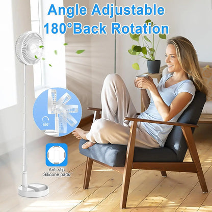 Portable Solar Folding Fan – 8"