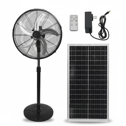 Industrial Solar Standing Fan – 18"