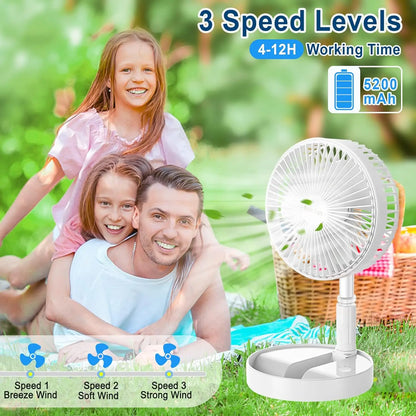 Portable Solar Folding Fan – 8"
