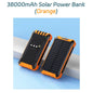 Solar Power Bank with Wireless Charging & Built-In Cables